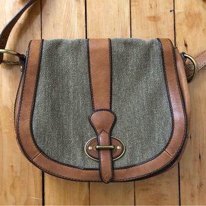 Fossil Vintage Reissue VRI Tan Leather Crossbody Bag